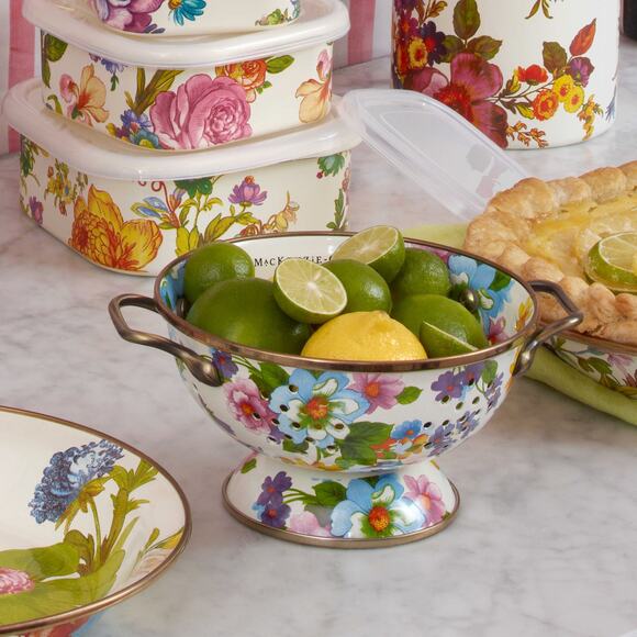 Brand New Mackenzie-Childs White Flower Market Small Colander - Picture 5 of 6